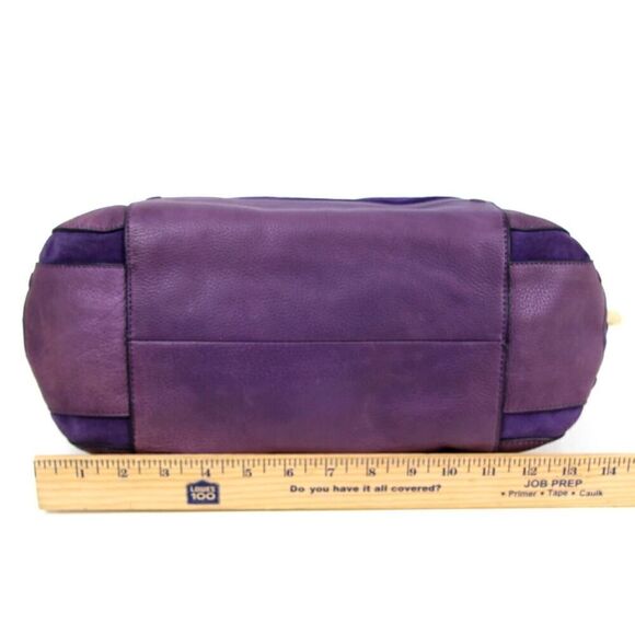 Vince Camuto PURPLE GENUINE LEATHER SHOULDER BAG HANDBAG TOTE HOBO PURSE - Picture 14 of 16